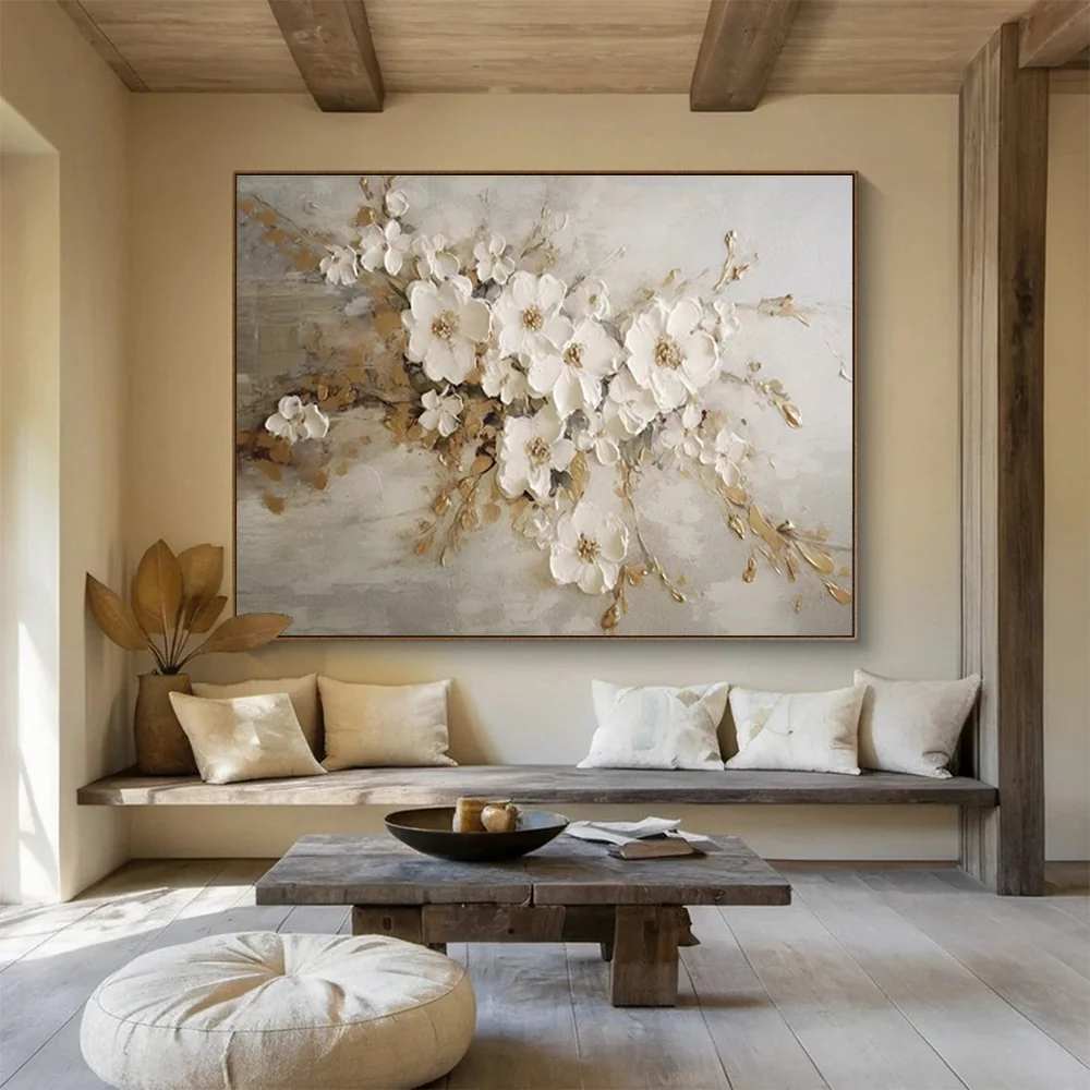 Oversized Painting Elegant - original hand-painted artwork for hotel